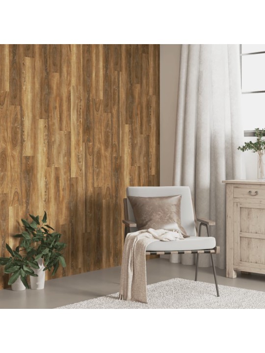Nástěnné panely vzhled dřeva hnědé PVC 4,12 m²