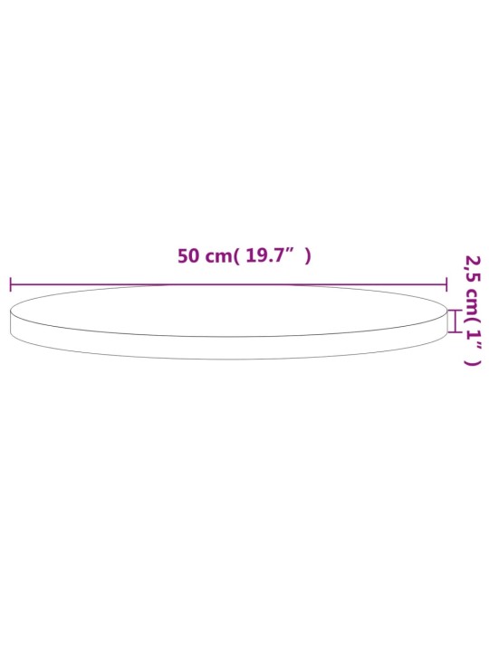 Stolní deska Ø 50 x 2,5 cm kulatá masivní bukové dřevo