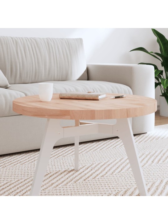 Stolní deska Ø 70 x 4 cm kulatá masivní bukové dřevo