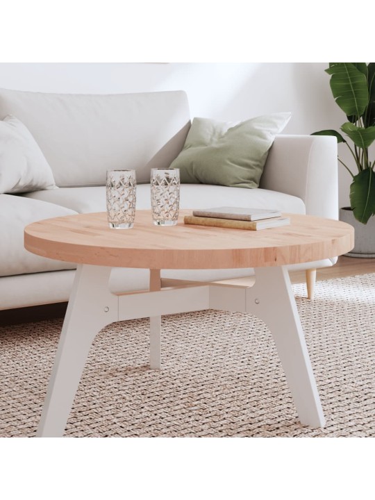 Stolní deska Ø 80 x 4 cm kulatá masivní bukové dřevo