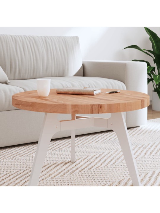 Stolní deska Ø 70 x 4 cm kulatá masivní bukové dřevo