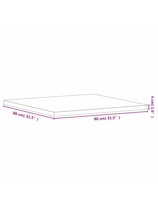 Stolní deska 80 x 80 x 4 cm čtvercová masivní bukové dřevo