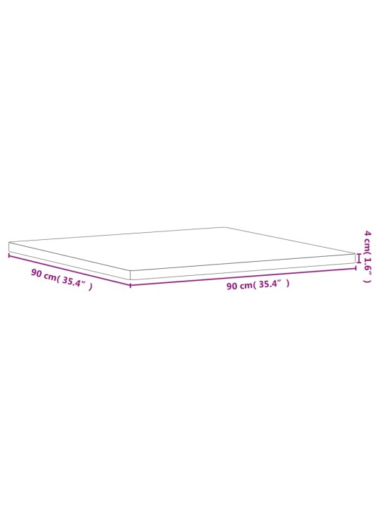 Stolní deska 90 x 90 x 4 cm čtvercová masivní bukové dřevo