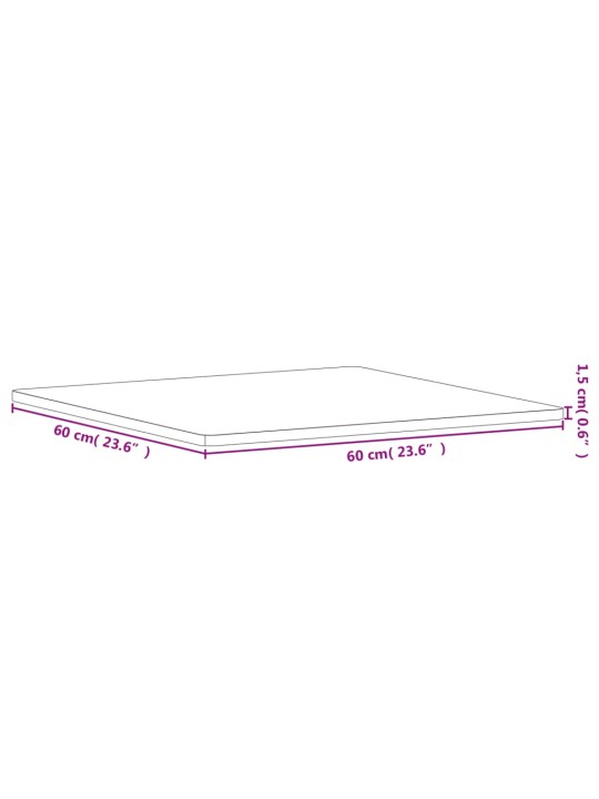 Stolní deska 60 x 60 x 1,5 cm čtvercová masivní bukové dřevo
