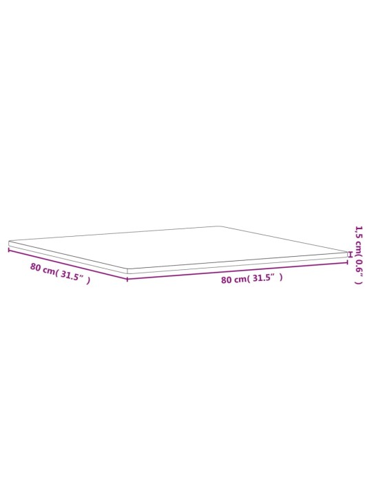 Stolní deska 80 x 80 x 1,5 cm čtvercová masivní bukové dřevo