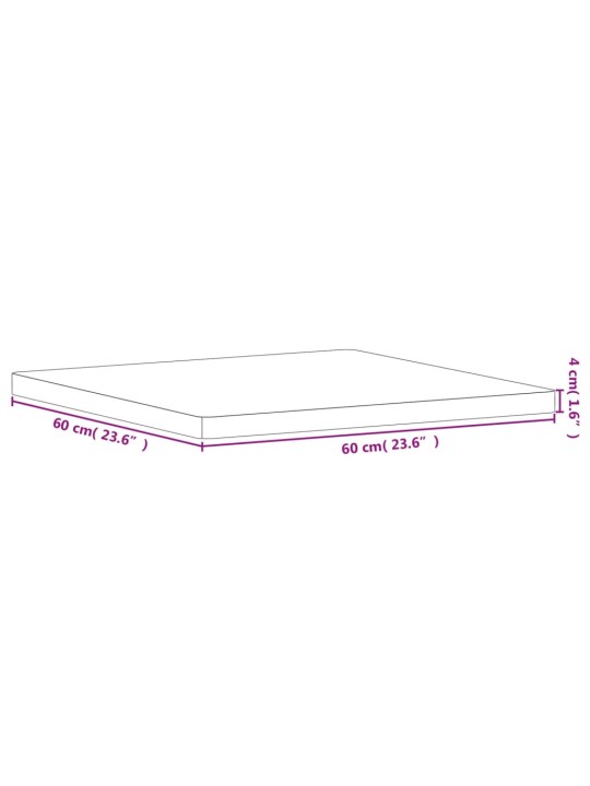 Stolní deska 60 x 60 x 4 cm čtvercová masivní bukové dřevo