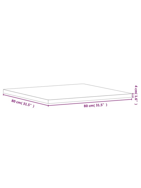 Stolní deska 80 x 80 x 4 cm čtvercová masivní bukové dřevo