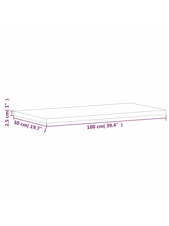 Koupelnová deska 100 x 50 x 2,5 cm masivní bukové dřevo