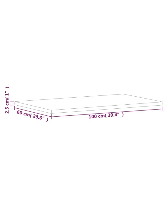 Koupelnová deska 100 x 60 x 2,5 cm masivní bukové dřevo
