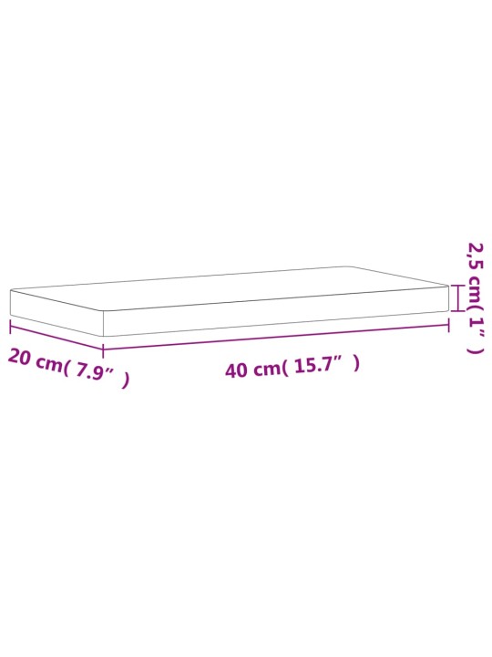 Nástěnná police 40 x 20 x 2,5 cm masivní bukové dřevo