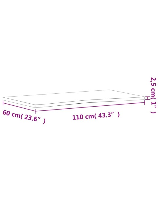 Deska psacího stolu 110 x (55–60) x 2,5 cm masivní bukové dřevo