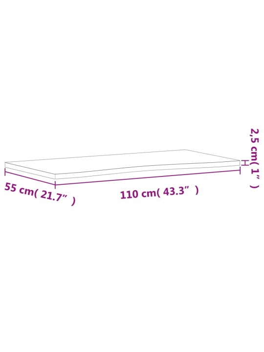 Deska psacího stolu 110 x (50–55) x 2,5 cm masivní bukové dřevo