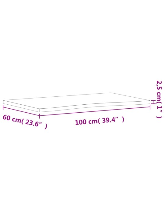 Deska psacího stolu 100 x (55–60) x 2,5 cm masivní bukové dřevo