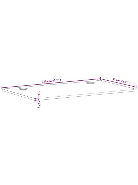 Deska psacího stolu 110 x 55 x 1,5 cm masivní bukové dřevo
