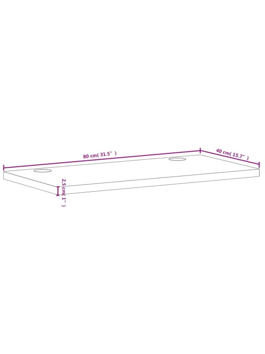 Deska psacího stolu 80 x 40 x 2,5 cm masivní bukové dřevo