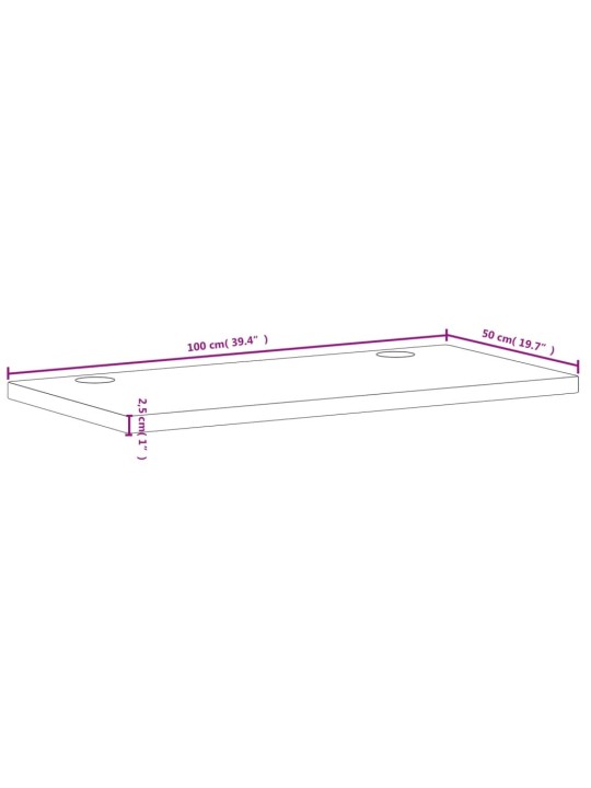 Deska psacího stolu 100 x 50 x 2,5 cm masivní bukové dřevo