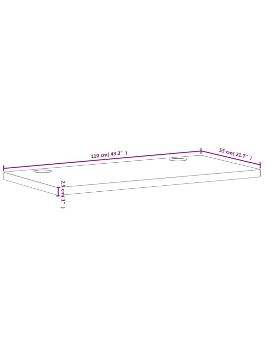 Deska psacího stolu 110 x 55 x 2,5 cm masivní bukové dřevo
