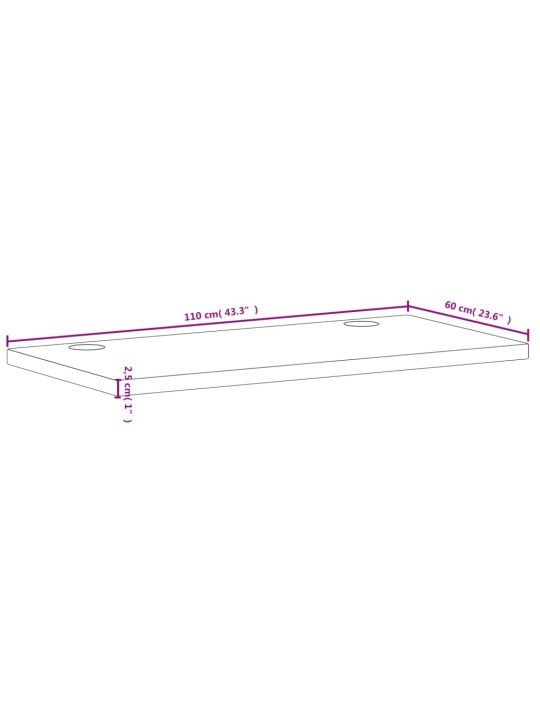Deska psacího stolu 110 x 60 x 2,5 cm masivní bukové dřevo