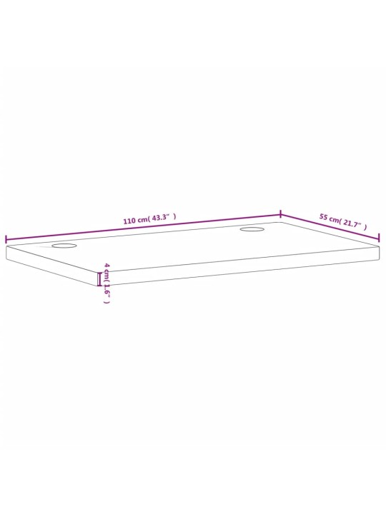 Deska psacího stolu 110 x 55 x 4 cm masivní bukové dřevo