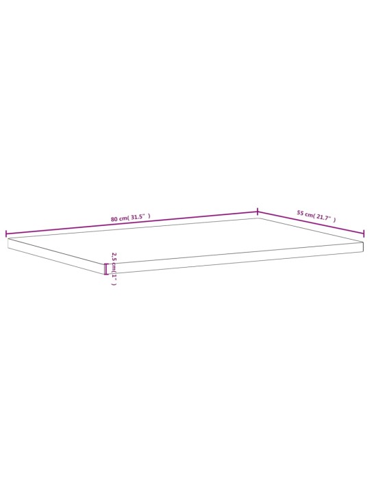 Deska psacího stolu 80 x 55 x 2,5 cm masivní bukové dřevo