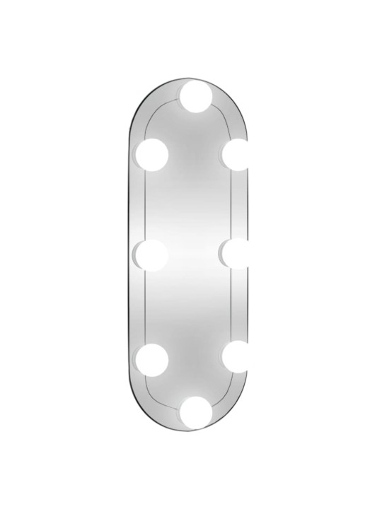Nástěnné zrcadlo s LED osvětlením 15 x 40 cm sklo oválné
