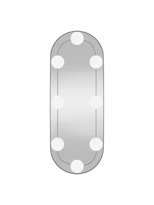 Nástěnné zrcadlo s LED osvětlením 15 x 40 cm sklo oválné