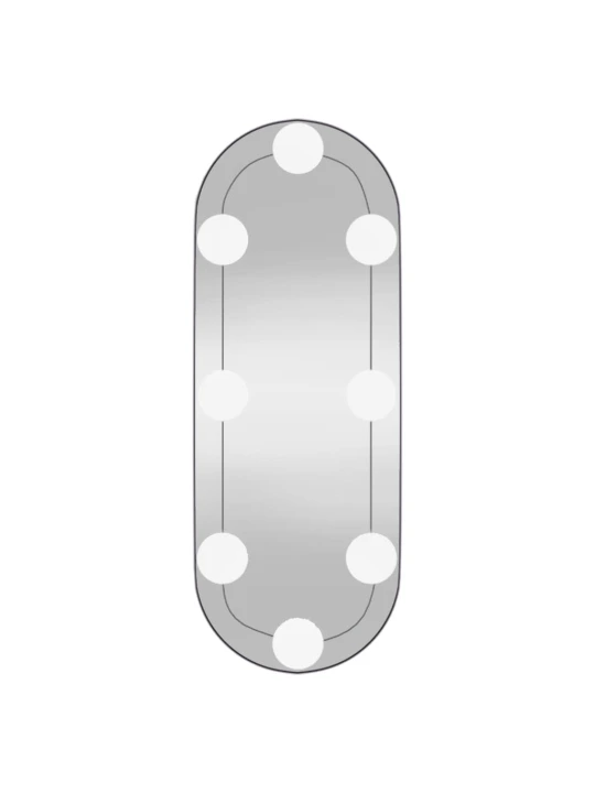 Nástěnné zrcadlo s LED osvětlením 15 x 40 cm sklo oválné