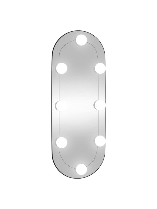 Nástěnné zrcadlo s LED osvětlením 20 x 50 cm sklo oválné