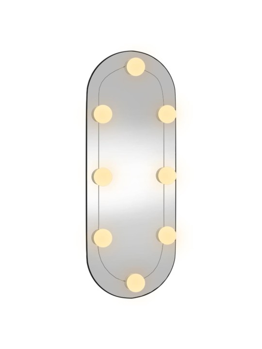 Nástěnné zrcadlo s LED osvětlením 20 x 50 cm sklo oválné