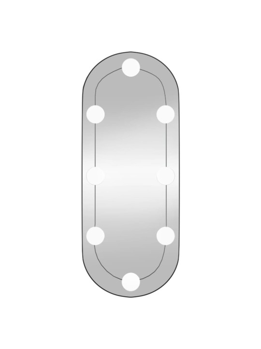 Nástěnné zrcadlo s LED osvětlením 20 x 50 cm sklo oválné