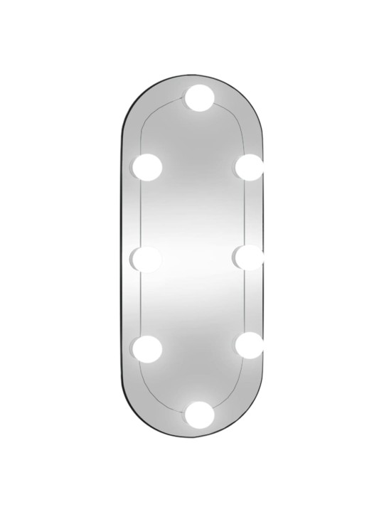 Nástěnné zrcadlo s LED osvětlením 25 x 60 cm sklo oválné