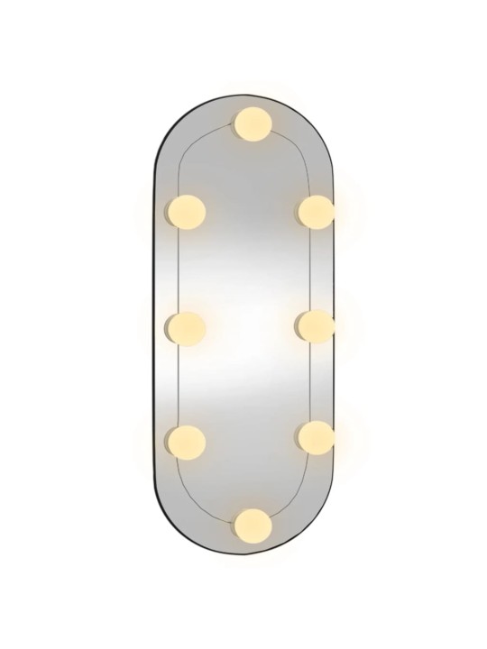 Nástěnné zrcadlo s LED osvětlením 25 x 60 cm sklo oválné