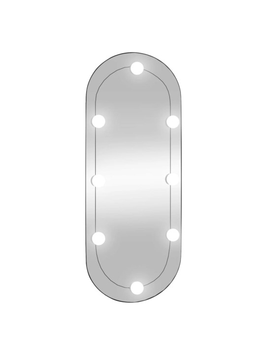 Nástěnné zrcadlo s LED osvětlením 30 x 70 cm sklo oválné