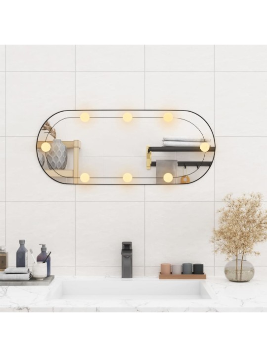 Nástěnné zrcadlo s LED osvětlením 30 x 70 cm sklo oválné