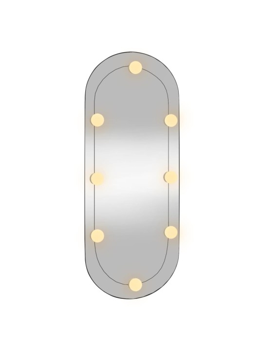 Nástěnné zrcadlo s LED osvětlením 30 x 70 cm sklo oválné