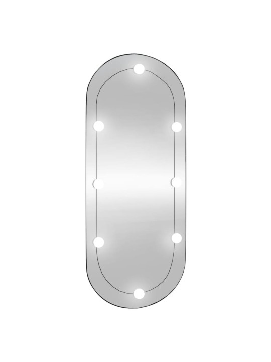 Nástěnné zrcadlo s LED osvětlením 40 x 90 cm sklo oválné
