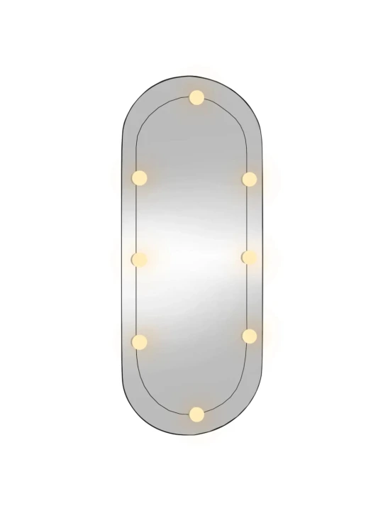 Nástěnné zrcadlo s LED osvětlením 40 x 90 cm sklo oválné