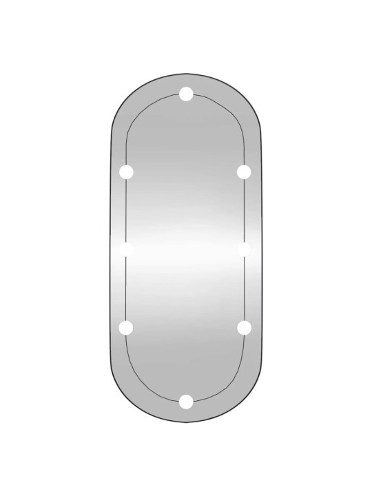 Nástěnné zrcadlo s LED osvětlením 40 x 90 cm sklo oválné