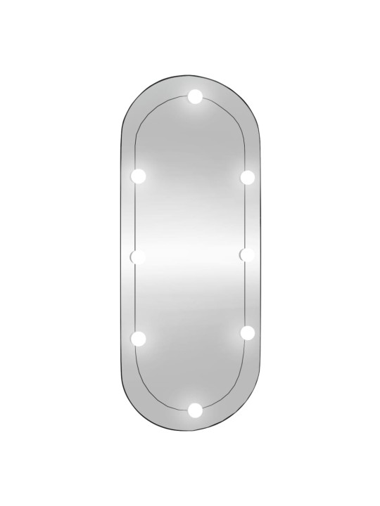 Nástěnné zrcadlo s LED osvětlením 45 x 100 cm sklo oválné