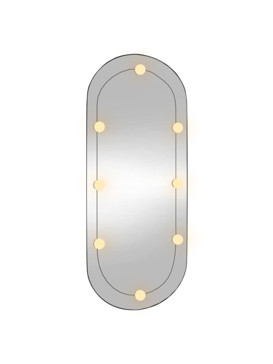 Nástěnné zrcadlo s LED osvětlením 45 x 100 cm sklo oválné