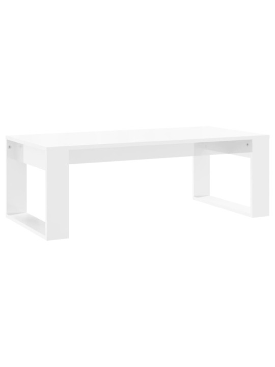 Konferenční stolek lesklý bílý 102x50x35 cm kompozitní dřevo