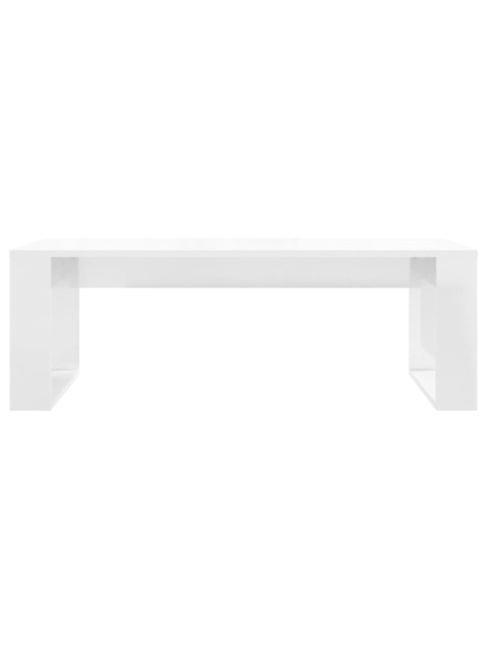 Konferenční stolek lesklý bílý 102x50x35 cm kompozitní dřevo