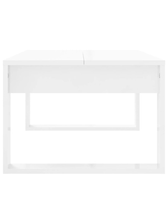 Konferenční stolek lesklý bílý 102x50x35 cm kompozitní dřevo