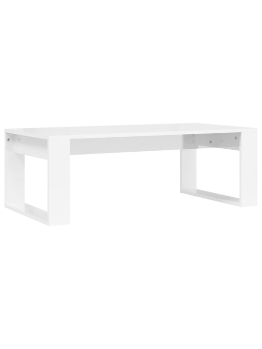 Konferenční stolek lesklý bílý 102x50x35 cm kompozitní dřevo