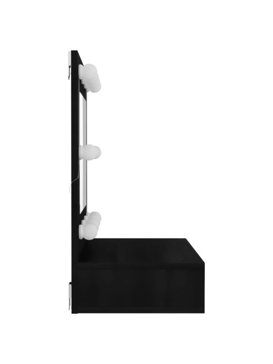 Zrcadlová skříňka s LED černá 60 x 31,5 x 62 cm