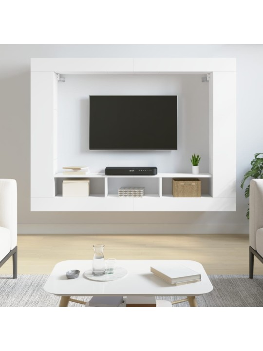 TV skříňka bílá 152 x 22 x 113 cm kompozitní dřevo