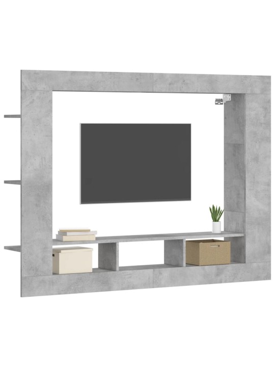 TV skříňka betonově šedá 152 x 22 x 113 cm kompozitní dřevo