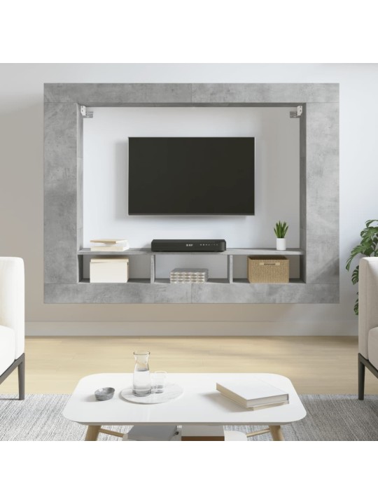 TV skříňka betonově šedá 152 x 22 x 113 cm kompozitní dřevo