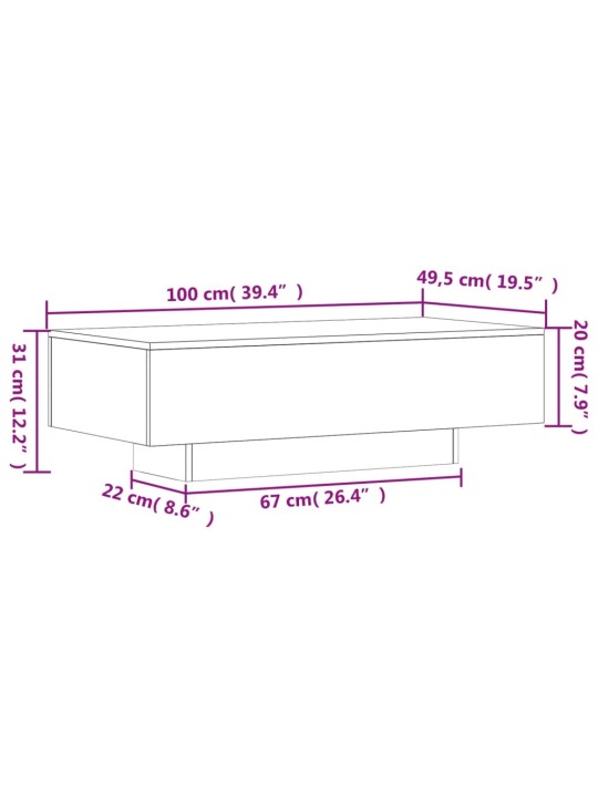 Konferenční stolek černý 100 x 49,5 x 31 cm kompozitní dřevo