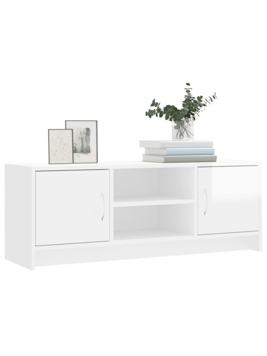 TV skříňka bílá vysoký lesk 102x30x37,5 cm kompozitní dřevo
